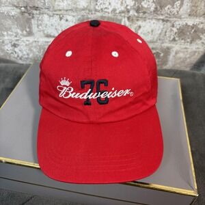 Budweiser Hat Cap Strap Back Red '76' Embroidered Beer Mens OSFM Baseball 2007